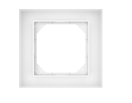 Rėmelis QUADRUM QR 1000, 1 vietos, stiklinis, baltos matinės sp.