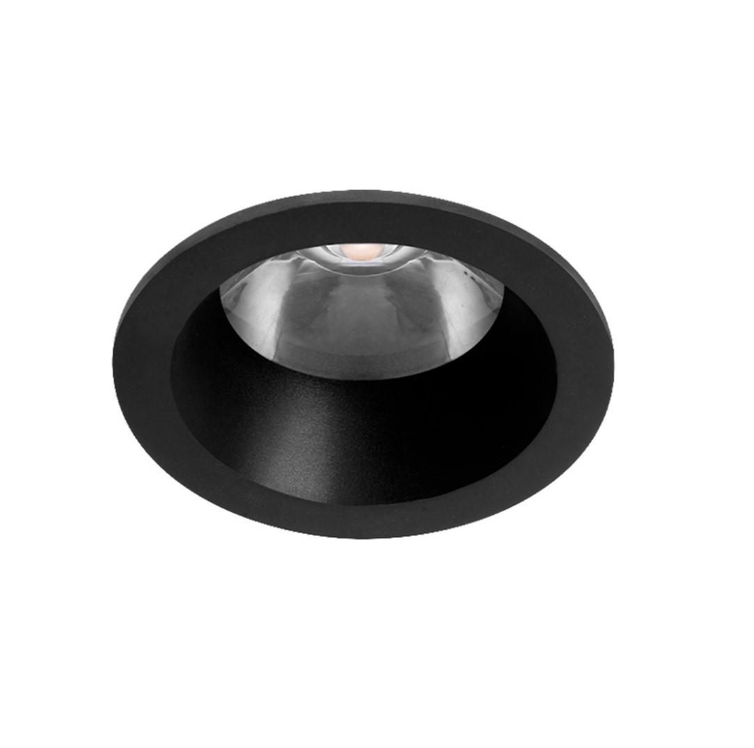 5,7W LED įleidžiamas šviestuvas LENS LIGHT, juodas, 2700K, dimeriuojamas