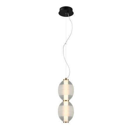16W LED pakabinamas šviestuvas RINOT, juodos/baltos sp./skaidrus, 3000K