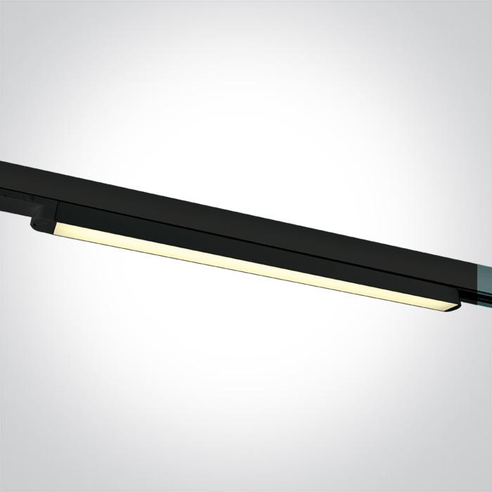 16W LED šviestuvas į 3 fazių bėgelius, juodas, 3000/4000/5000K, 65018T/B/V