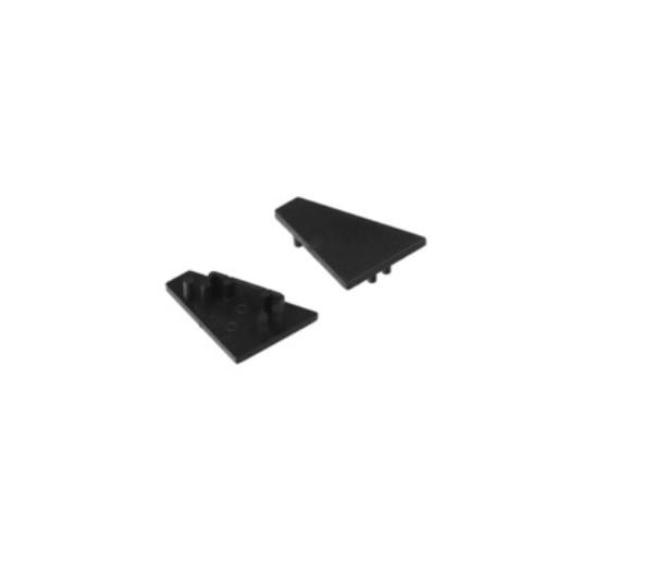LED juostos profilio CORNER16.V2 užbaigimai, juodi, 2vnt.