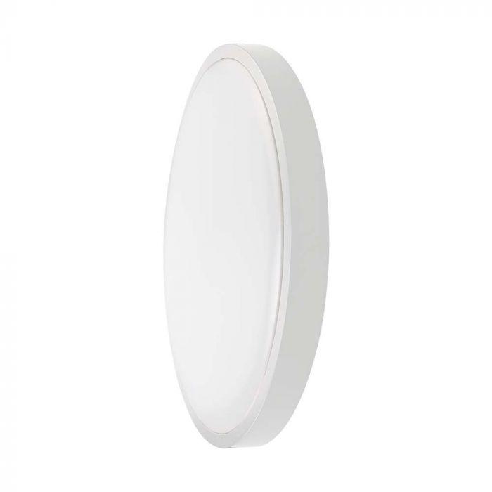 18W LED paviršinis šviestuvas, baltas, 3000K, IP44, su judesio davikliu