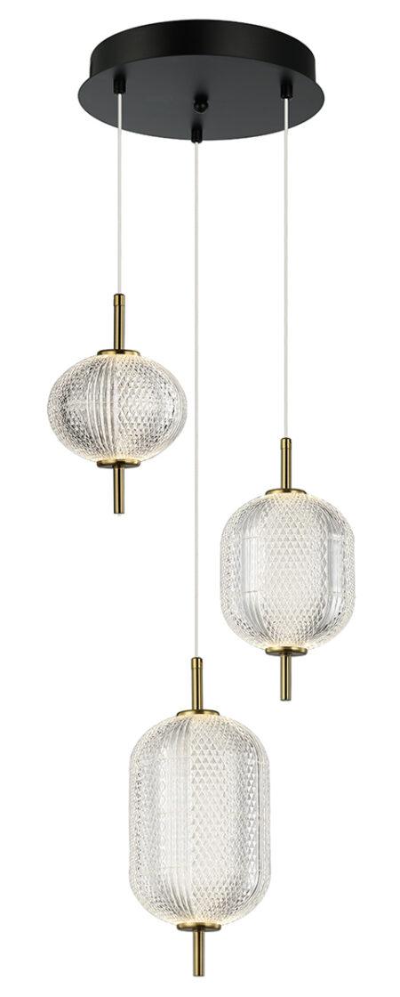20W LED pakabinamas šviestuvas PELLUCID, bronzos sp./skaidrus, 3000K, 4297700