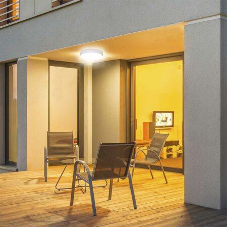 18W LED paviršinis šviestuvas, baltas, 3000K, IP54