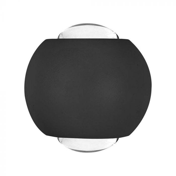 2W LED sieninis šviestuvas, juodas, 4000K, IP54