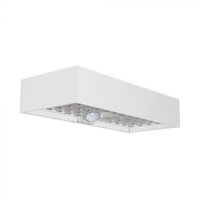 6W LED sieninis lauko šviestuvas su saulės baterija ir judesio davikliu, baltas, 4000K, IP65