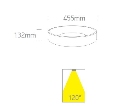 32W LED paviršinis šviestuvas, baltas, 2700/3000/4000K, 62132N/W/V