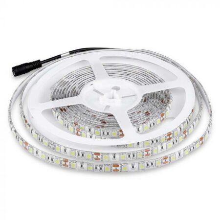 7W/m LED juosta, 60 LED/m, 12V, RGB, IP65, 5m ritė