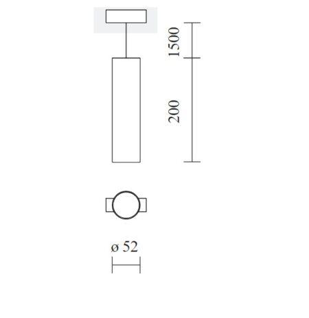 21W LED šviestuvas TUBE į magnetines sistemas INSIGHT, baltas korpusas/juodas reflektorius, 3000K