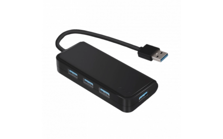 Šakotuvas (HUB), juodas, 4xUSB-A 3.0
