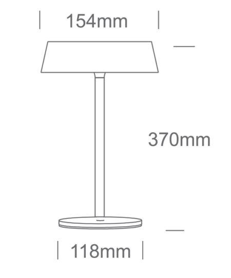 2W LED įkraunamas stalo šviestuvas, juodas, 3000K, dimeriuojamas, IP44, 61106/B/W