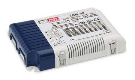 60W impulsinis maitinimo šaltinis Mean Well, 2-90V, 0.5-1.4A, valdomas, PFC