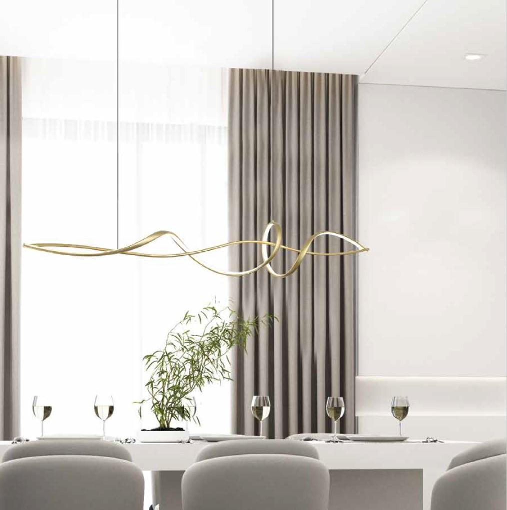27W LED pakabinamas šviestuvas, aukso sp., 3000K, dimeriuojamas, 23108 - Image 2