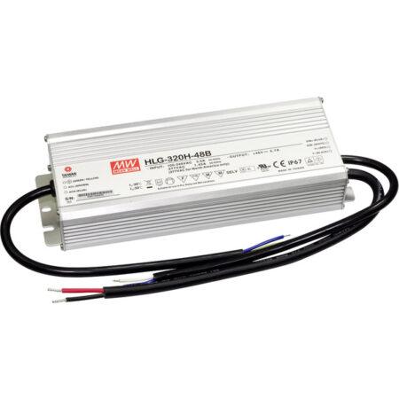 320W LED impulsinis maitinimo šaltinis MEAN WELL, 48V, 6.7A, IP67, dimeriuojamas