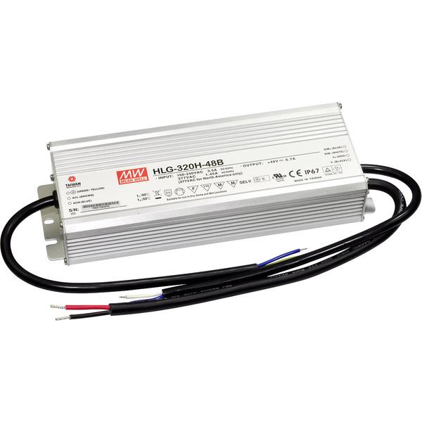 320W LED impulsinis maitinimo šaltinis MEAN WELL, 48V, 6.7A, IP67, dimeriuojamas