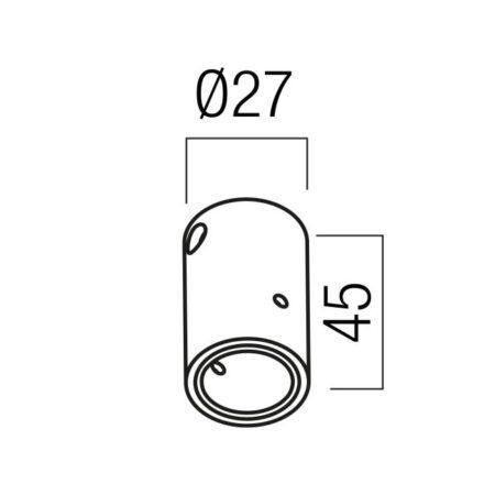 Šviečiančio kabelio XLOOP 18MM užbaigimas - laikiklis, baltas