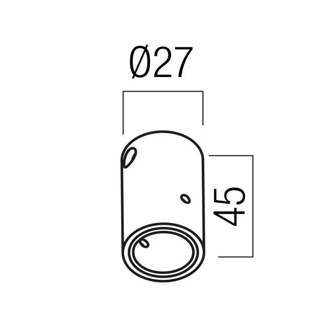 Šviečiančio kabelio XLOOP 18MM užbaigimas - laikiklis, juodas
