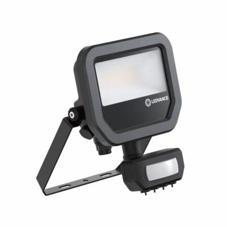 11-17W LED prožektorius FL 20 GEN4, juodas, 4000K, IP65, su judesio davikliu