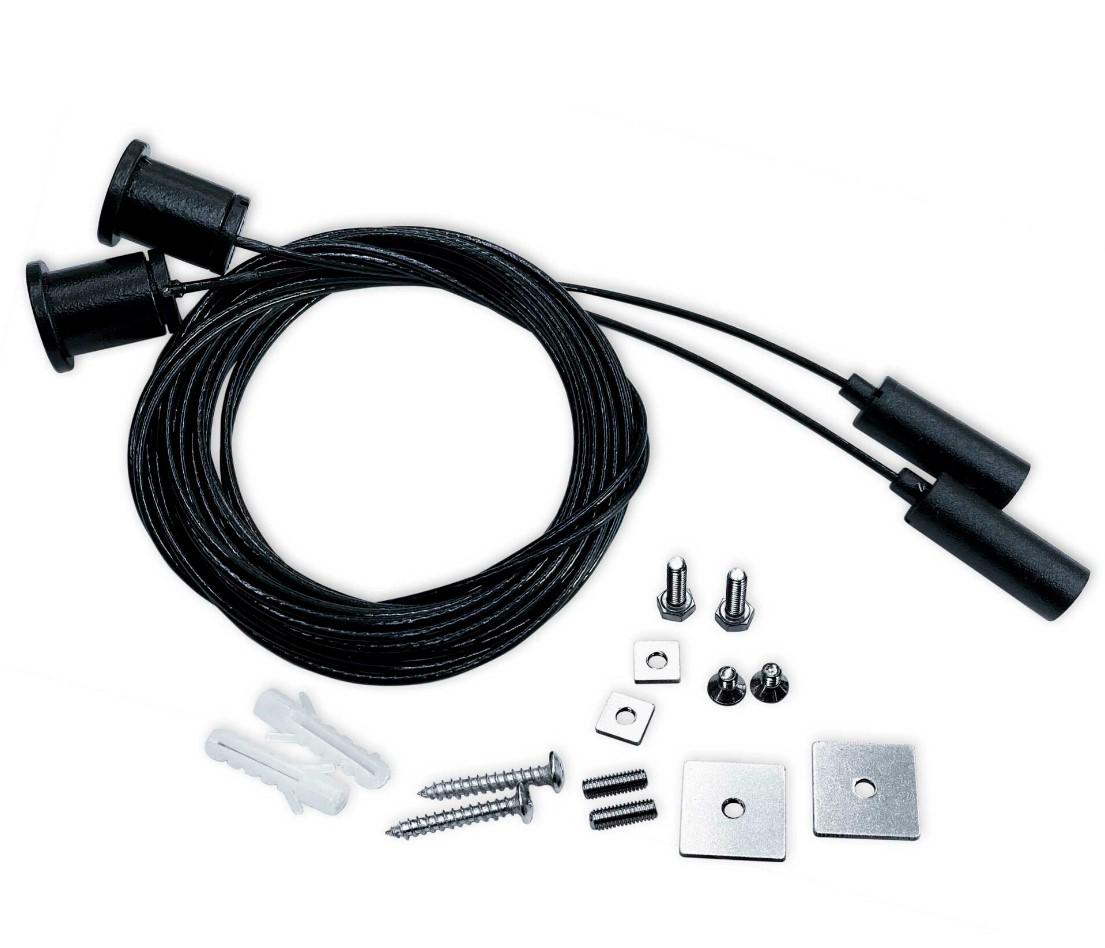 Universalus profilio pakabinimo rinkinys, 4m, juodas