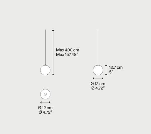 1W LED pakabinamas šviestuvas RANDOM SOLO 12, blizgios bronzos sp., 3000K, dimeriuojamas