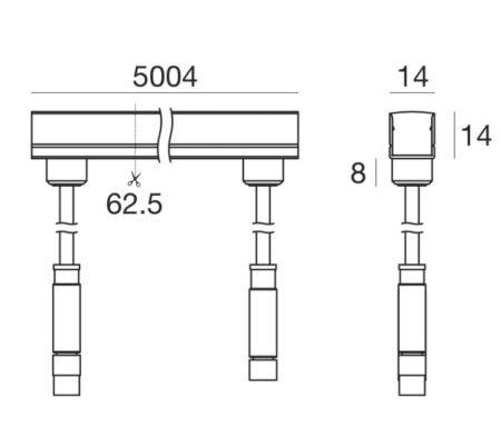 10W/m LED juosta RUBBER 3D, 24V, 3000K, IP67, pakuotėje 5m