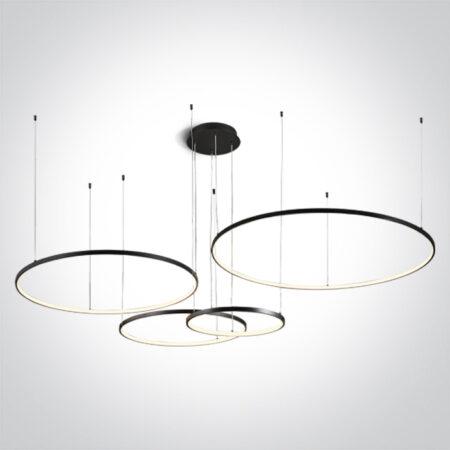 100W LED pakabinamas šviestuvas, juodas, 3000K, 40cm/60cm/80cm/100cm, dimeriuojamas, 63150C/B/W