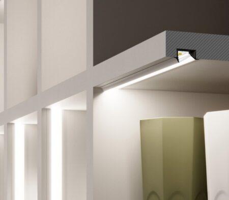 LED juostos profilis DIAGONAL10 C, anoduoto aliuminio, 2m