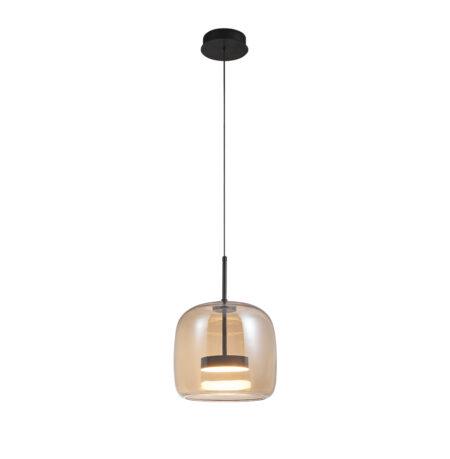 12W LED pakabinamas šviestuvas DECO, juodu korpusu/gintaro sp. stiklas, 3000K, 4319000