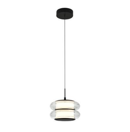12W LED pakabinamas šviestuvas GLOSSY, juodu korpusu/skaidrus stiklas, 3000K, 4322000