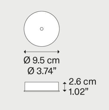 Pakabinamo šviestuvo laikiklis SINGLE MINI, juodas, 95mm diametro