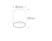 10W LED cilindro formos paviršinis šviestuvas, juodas, 3000K, 12110R/B/W