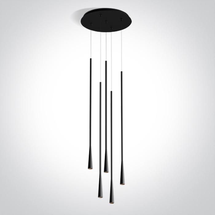 5x5W LED pakabinamas šviestuvas, juodas, 3000K, 63076C/B/W