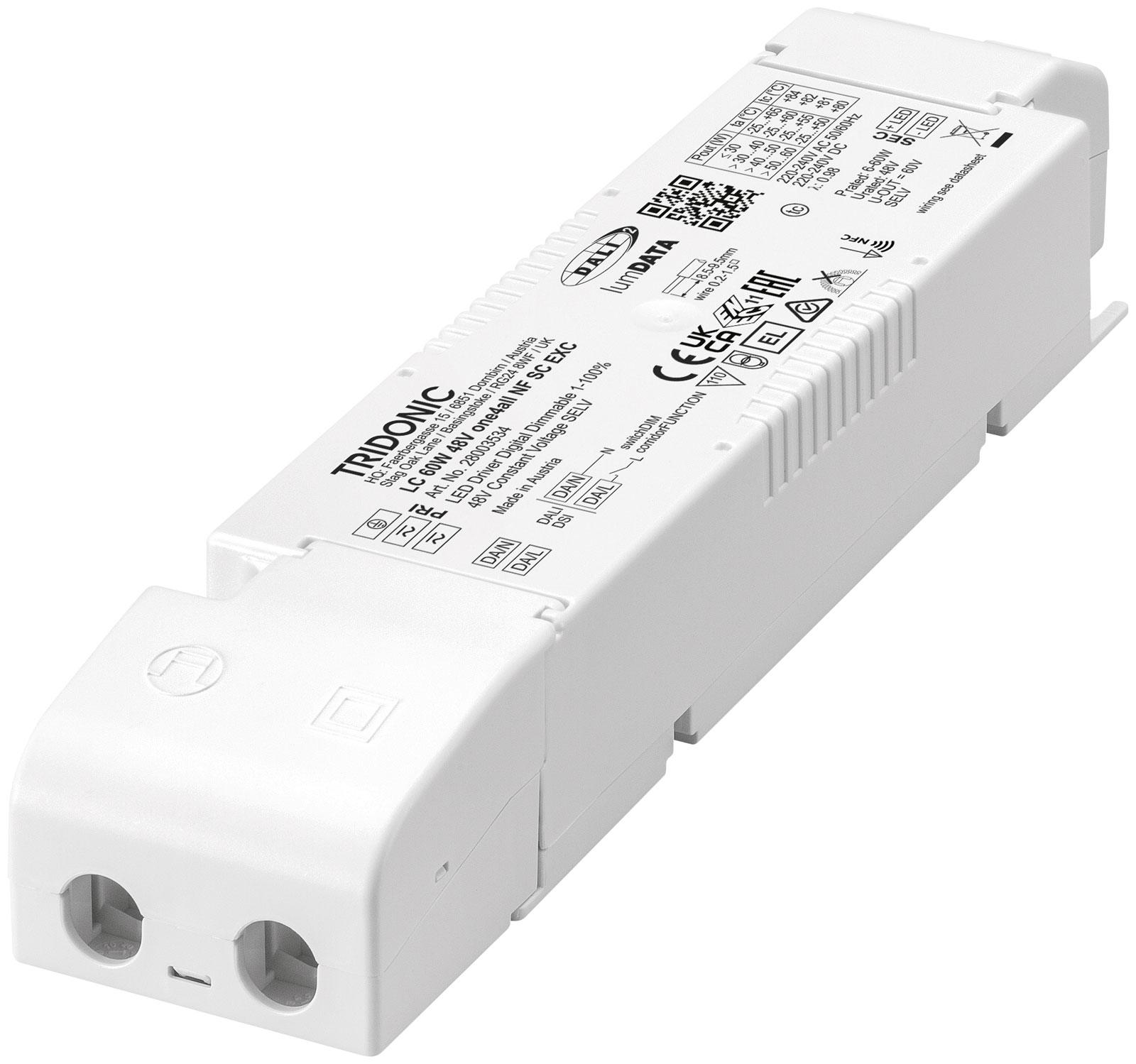 60W LED maitinimo šaltinis TRIDONIC LC ONE4ALL SP, 48V, DALI/PUSH