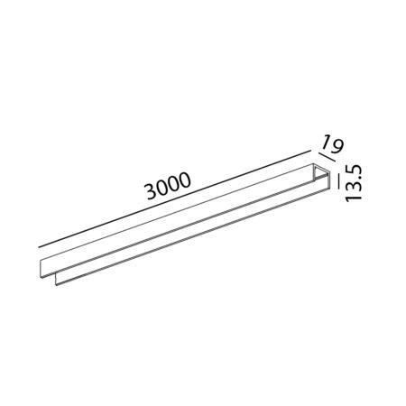 Paviršinis magnetinės sistemos bėgelis MINI_LINE 42 S, 42V, baltas, 3m