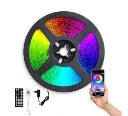 Rinkinys PLAY SET - RGB LED juosta (20m) su valdikliu, maitinimo šaltiniu ir nuotolinio valdymo pulteliu