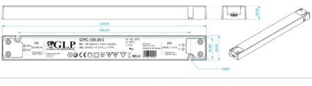 100W LED maitinimo šaltinis GTPC SLIM, 12V, IP20