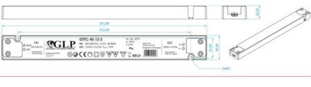 45W LED maitinimo šaltinis GTPC SLIM, 12V, IP20