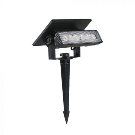 0,9W LED įsmeigiamas lauko šviestuvas, juodas, 3000K, IP65, su saulės baterija