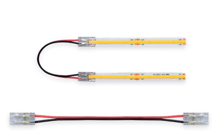 Dvipusė jungtis, skirta 8mm LED COB juostai, 10cm