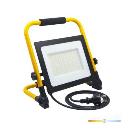 100W LED prožektorius su stovu TIGRA, juodos/geltonos sp., 4000K, IP54