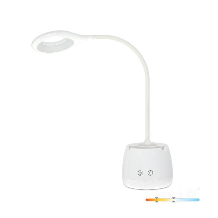 5W LED įkraunamas stalo šviestuvas LUSIA, baltas, 3000/4000K, dimeriuojamas