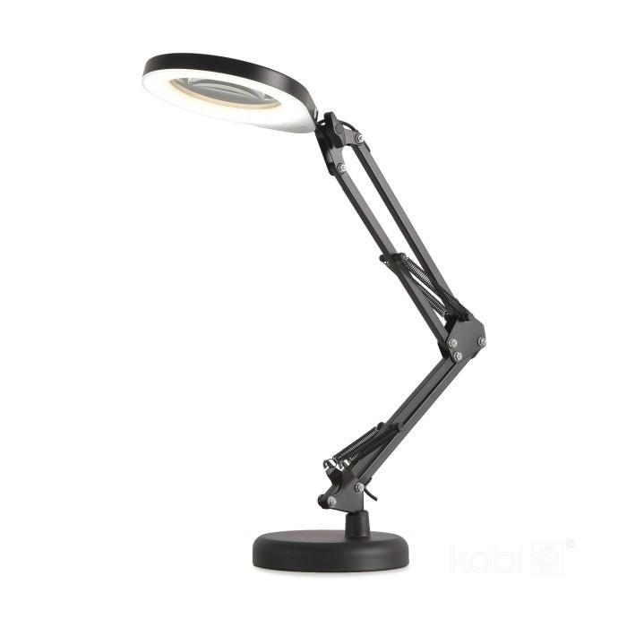 10W LED stalo šviestuvas AURIQ LOUPE, juodas, 3000/4000/6500K, dimeriuojamas