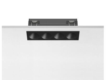 10,8W LED įleidžiamas šviestuvas LIGHT SHADOW, juodas, 3000K