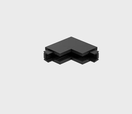 Magnetinės sistemos bėgelio MICRO_LINE L formos vidinis sujungimas, juodas