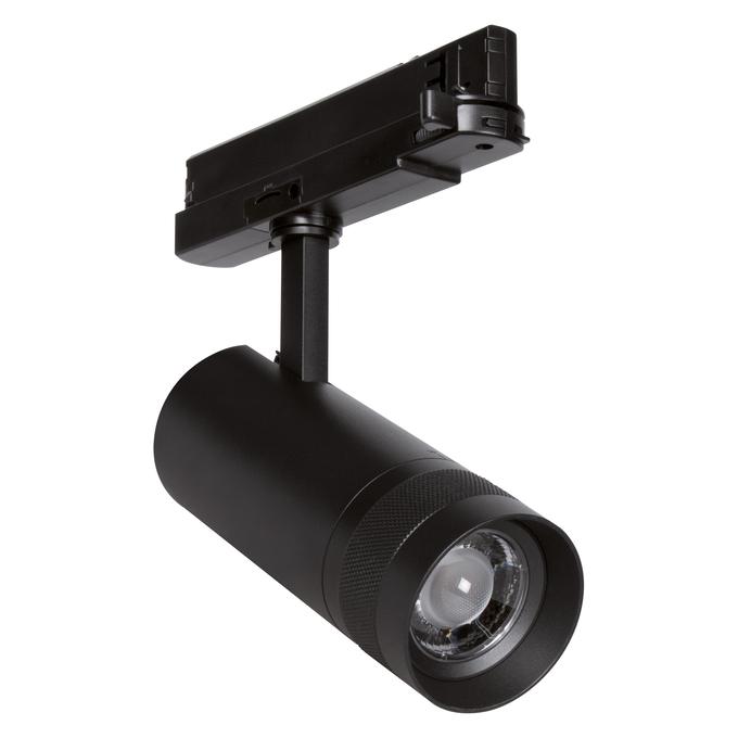 30W LED šviestuvas į 3 fazių bėgelius, juodas, 4000K, 18-50°, dimeriuojamas