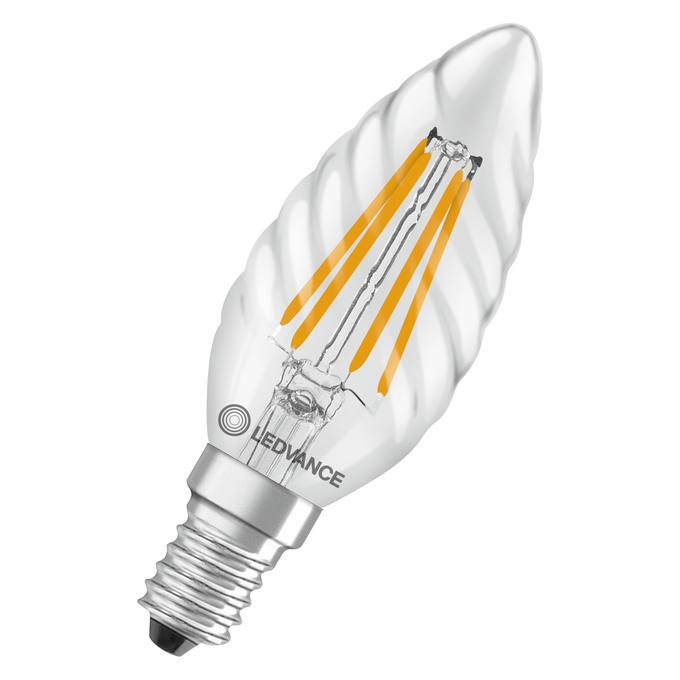 3,4W LED lemputė CLASSIC BW, E14, skaidri, 300°, 2700K