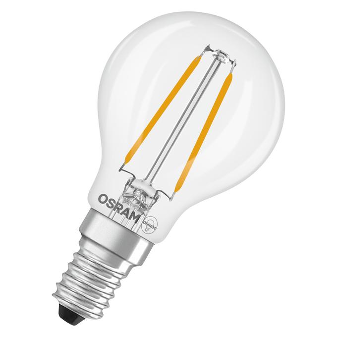 1W LED lemputė RETROFIT CLASSIC P, E14, skaidri, 300°, 2700K