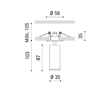 5,5W LED įleidžiamo montavimo šviestuvas FIT RECESSED, baltas, 2700K, 20°