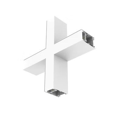 13,6W LED linijinio šviestuvo OFFICE LINEAR X formos sujungimas, baltas, 3000/4000K, opalinis dangtelis