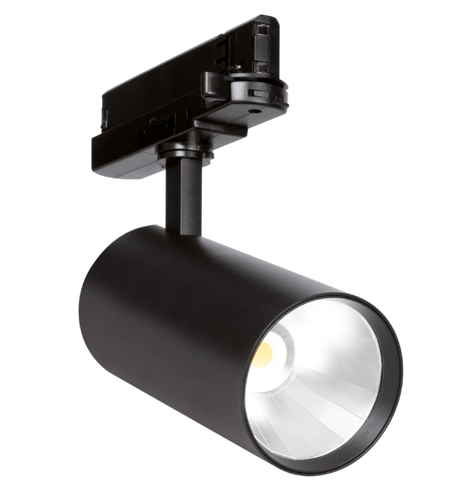 30W LED akcentinis šviestuvas į 3 fazių bėgelius TRACKLIGHT SPOT HE, juodas, 3000K, 24°
